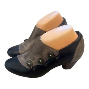 Spring Step L’Artiste “Green Tea” Victorian Style Two Tone Booties 39 steam punk